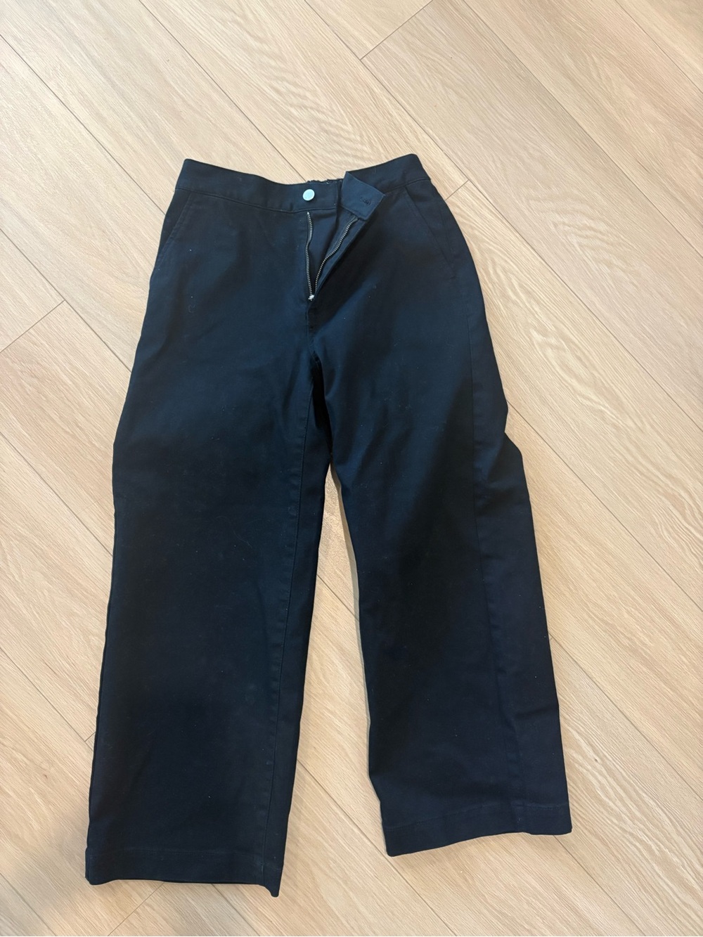 Oak + Fort Black Wide Leg Jeans
